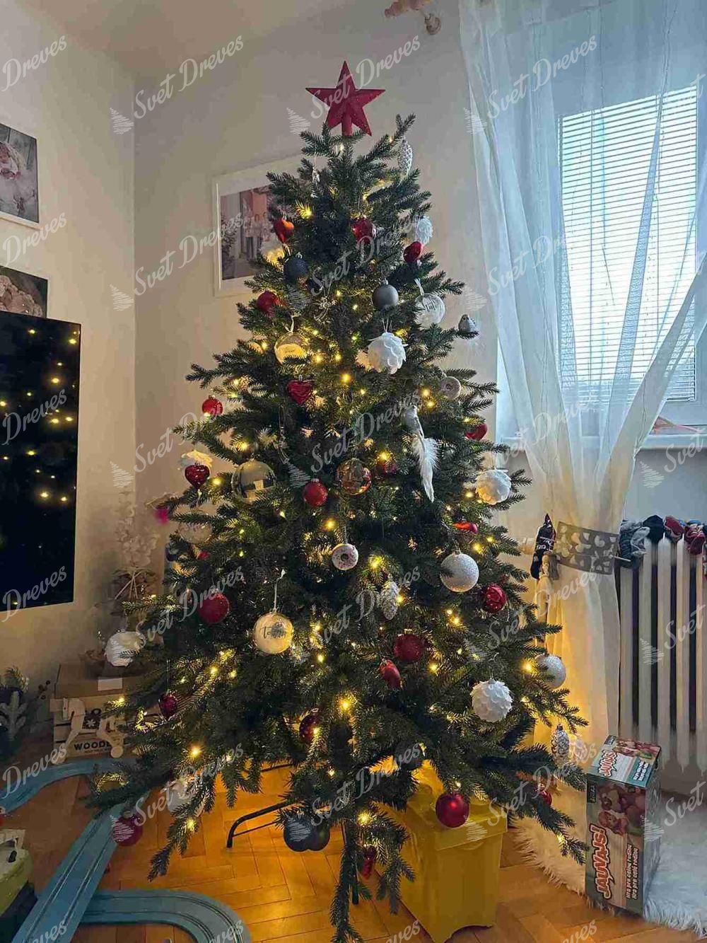 Umetno božično drevo 3D Smreka Gorska 180cm LED300