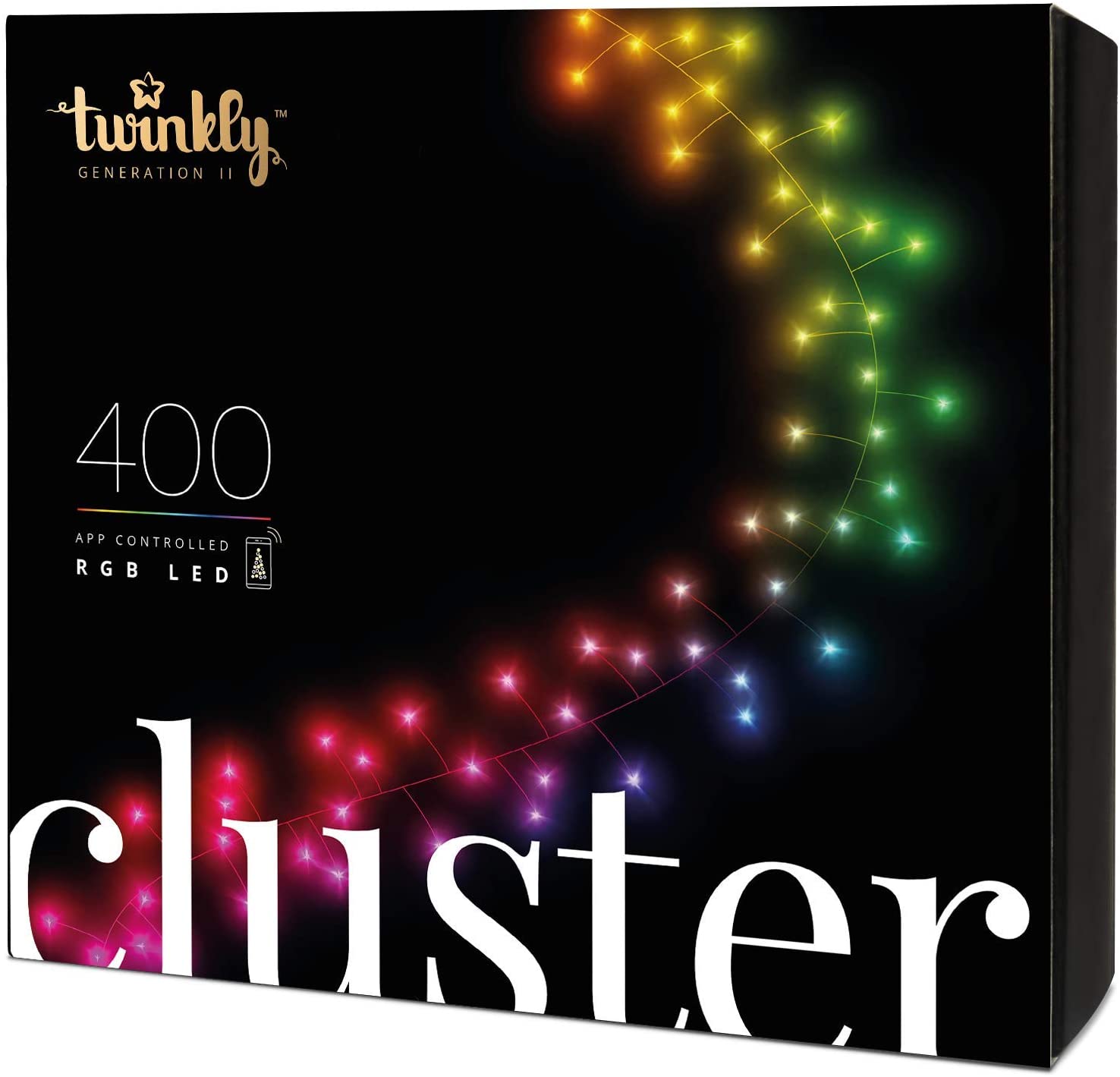 Veriga na drevesu obarvana twinkly cluster