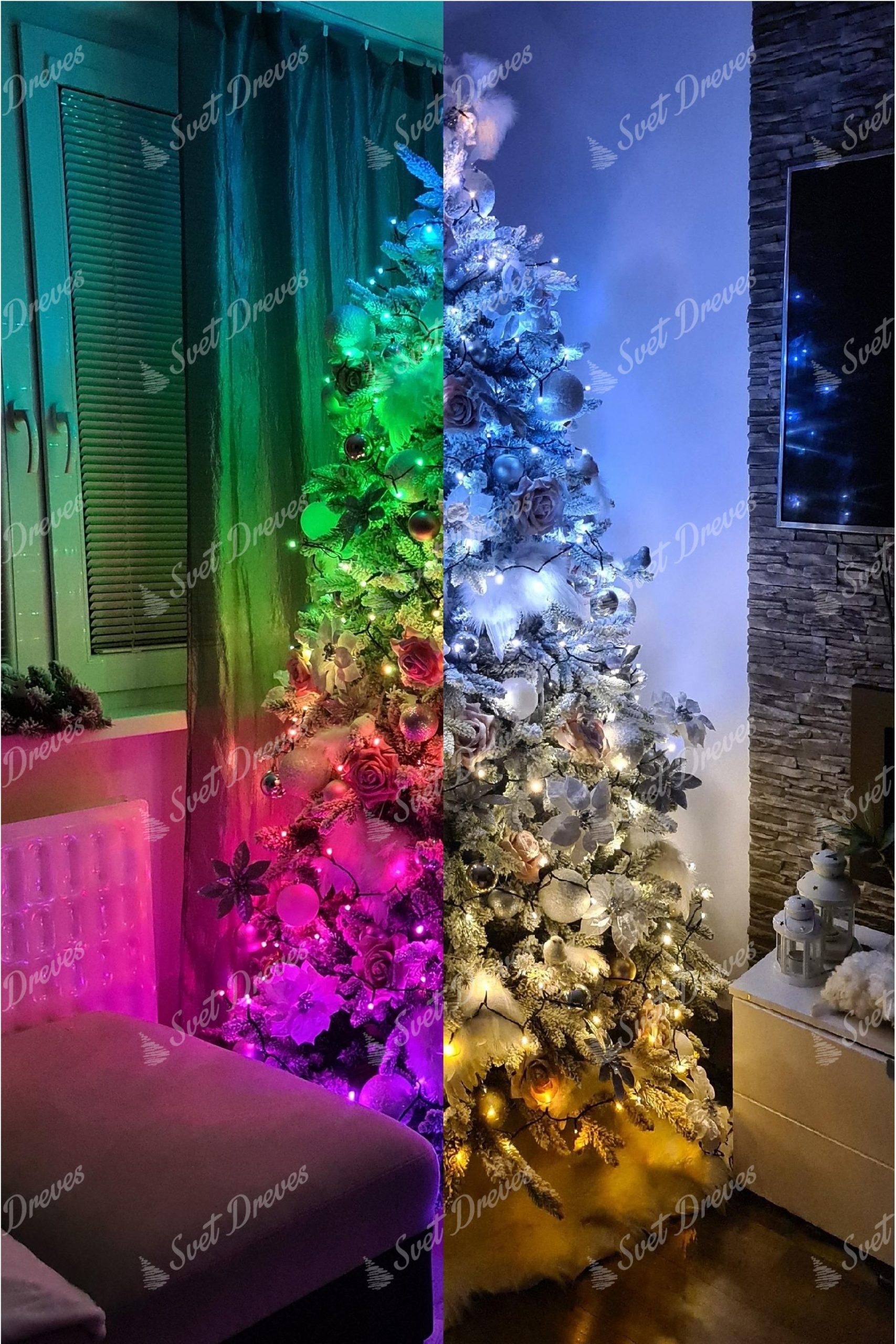 Kombinirana LED razsvetljava Twinkly za drevo