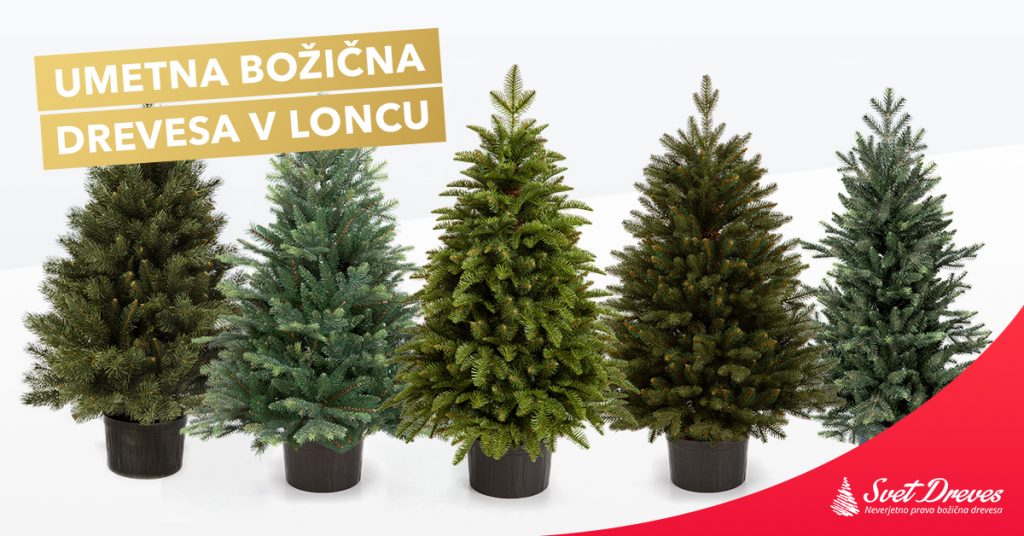 Umetna božična drevesa v loncu