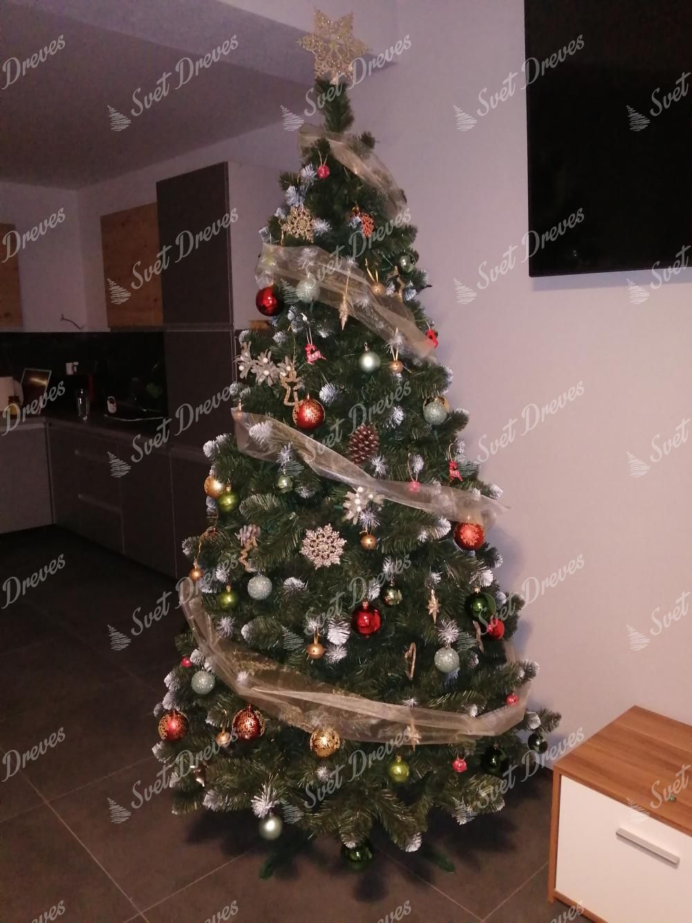 Umetno božično drevo Zasneženi bor 220cm