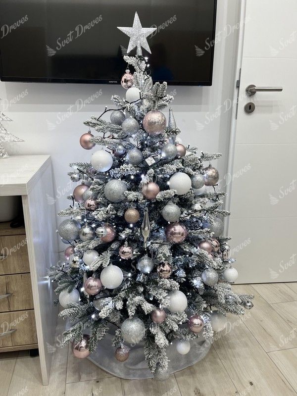 Okrašeno Umetno božično drevo 3D Kraljevska Smreka 150cm