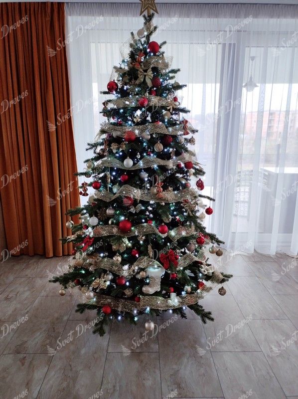 Okrašeno Umetno božično drevo 3D Smreka Ekskluzivna 210cm
