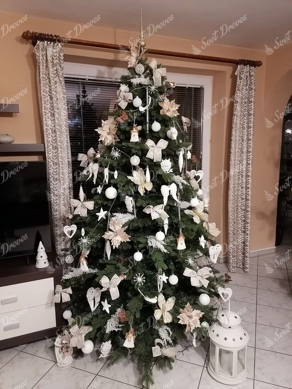 Okrašeno Umetno božično drevo 3D Smreka Ekskluzivna 210cm