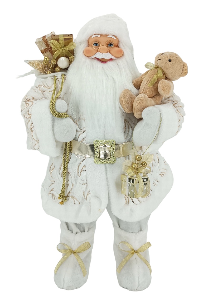 Dekoracija Santa Claus Belo-zlat 80cm
