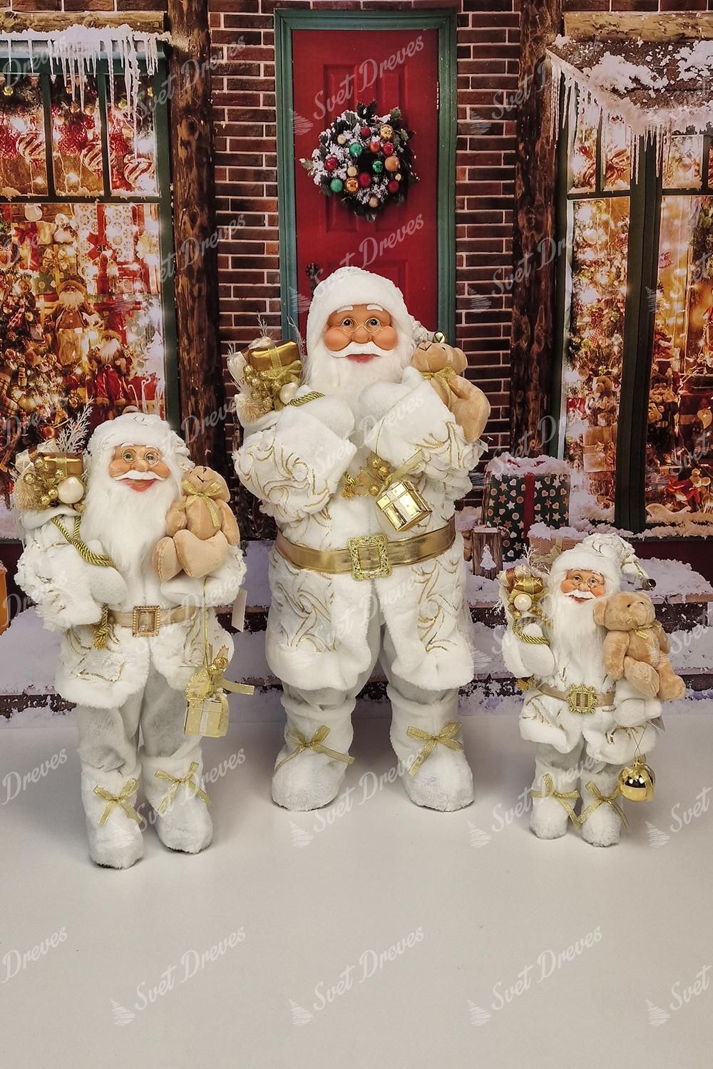 Dekoracija Santa Claus Belo-zlat