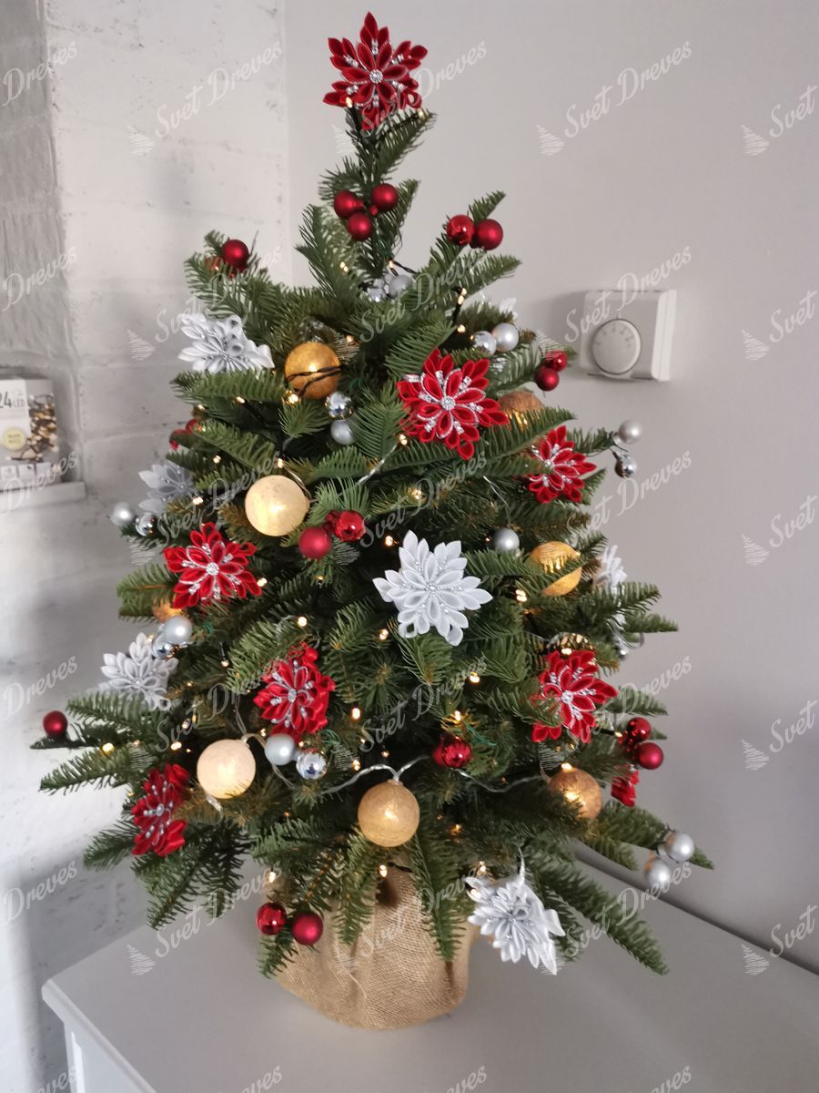 Umetno božično drevo v cvetličnem lončku 3D Kavkaska Jelka