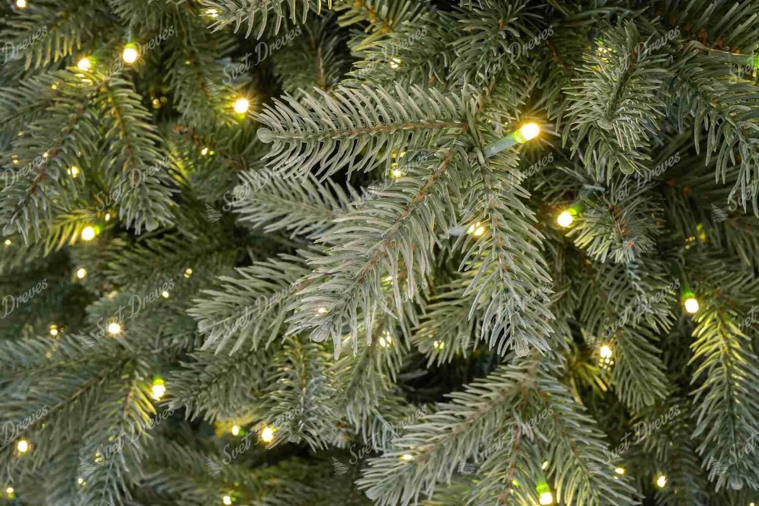 Umetno božično drevesce 3D Smreka Srebrna LED
