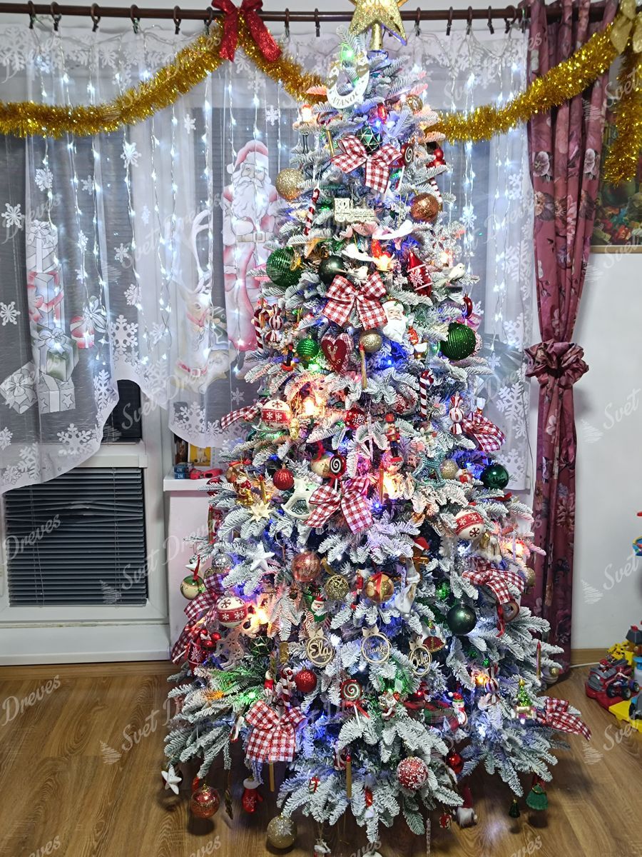 Umetno božično drevesce 3D Jelka Alabastrska 210cm